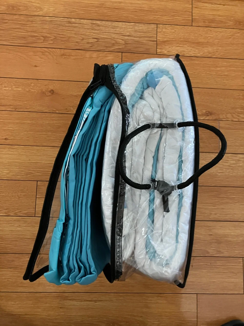 9 Pcs Queen Size Blue Bedspread Set with Curtains, Boho Blue Stripe Bed in A Bag